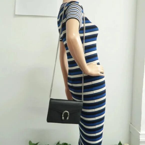 100% Authentic GUCCI Dionysus Black Leather Shoulder Bag - Picture 12 of 12